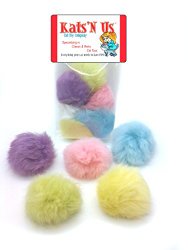 Real Rabbit Fur Pom Pom Ball Cat Toy – Colorful Flying Fuzz Balls