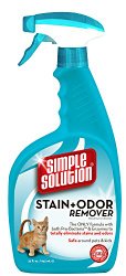 Simple Solution Cat Stain & Odor Remover, 32 Ounce Spray Bottle