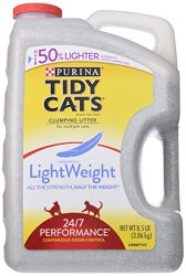 Tidy Cats Cat Litter, Clumping, 24/7 Performance, LightWeight, 8.5-Pound Jug, Pack of 2
