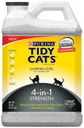 Tidy Cats Cat Litter, Clumping, 4-in-1 Strength, 20-Pound Jug, Pack of 2