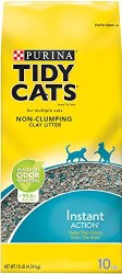 Tidy Cats Cat Litter, Non-Clumping, Instant Action, 10-Pound Bag, Pack of 4