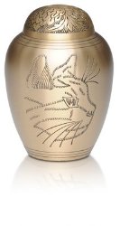 Urn for Cats – Hand-Engraved Egyptian Brass Cat Urn by Pet Memory Shop – Urn for Cats Ashes (Gold)
