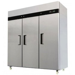 78″ Triple 3 Door Side By Side Stainless Steel Reach in Commercial Refrigerator, 72 Cubic Feet, for Restaurant