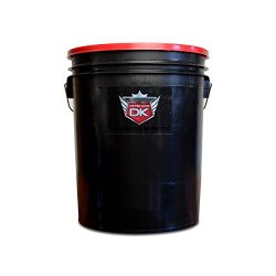 Detail King 5 Gallon Black Wash Bucket with Red Lid | Heavy Duty Car Wash Bucket
