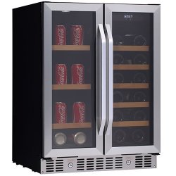 EdgeStar 24 Inch Built-In Wine and Beverage Cooler with French Doors