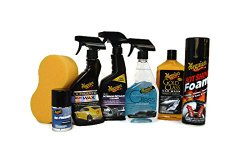 Meguiar’s 7-Piece Ultimate Car Care Set (Full Sized Products) with Hot Shine, Ultimate Quik Wax, Interior Detailer, Gold Class Car Wash, Window Cleaner & More