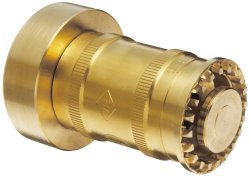 Moon BRN151NST Brass Fire Hose Nozzle, Twist On/Off, 60 gpm, 1-1/2″ NST