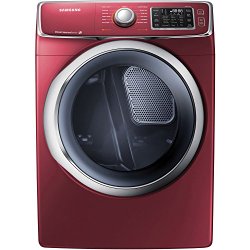 Samsung DV42H5400EF 7.5 Cu. Ft. Front-Load Electric Steam Dryer with Drying Rack, Merlot