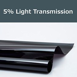 5% shade color 24 Inches by 10 Feet Window Tint Film Roll, for privacy and heat reduction