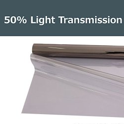 50% shade color 12 Inches by 10 Feet Window Tint Film Roll, for privacy and heat reduction