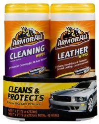 Armor All 82646 Cleaning and Leather Wipe – 20/25 Sheets, (Pack of 2)