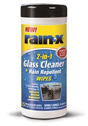 Rain-X 630022 Glass Cleaner and Rain Repellent Wipes – 25 Count