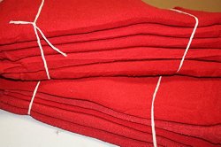 ATLAS Brand 25 Pieces Red Cotton Shop Towel Rags **Industrial Grade** for Automotive Car Industry