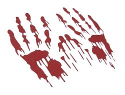 Bloody Hand Prints Decal Zombie Car Vinyl Sticker LARGE PAIR RED (Come With Zombie Hunter Permit Decal) StickerCiti Brand