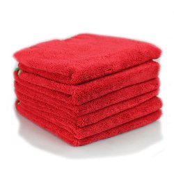 Chemical Guys MIC9976 Fluffer Miracle Supra Microfiber Towel, Red – 24 in. x 16 in. (Pack of 6)
