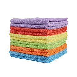 Clean Leader Microfiber Cleaning Cloths Best Kitchen Dish Cloths with Poly Scour Side,13.7 By 13.7-inch,multifunctional Microfiber Towel