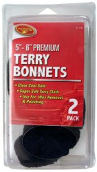 Detailer’s Choice 6-156 5 to 6-Inch Terry Bonnets – 2-Pack – 1-Each