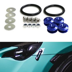 iJDMTOY Blue Finish JDM Quick Release Fasteners For Car Bumpers Trunk aFender Hatch Lids Kit
