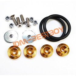 JDMBESTBOY Champagne Gold JDM Quick Release Fasteners For Car Bumpers Trunk Fender Hatch Lids Kit