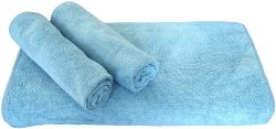 Linteum Textile Lint-Free Soft MICROFIBER CLEANING CLOTHS Auto Polishing Towels 16×16 in. 12-Pack Blue