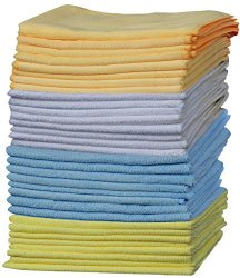 OxGord Microfiber Cleaning Cloth – 32pc Pack Bulk – Duster Rag Sponge for Car Wash Auto Care Thick Large for Glasses Kitchen Dish