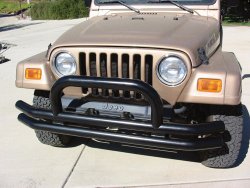 Rampage Jeep 8620 Black Front Tube Bumper with Hoop