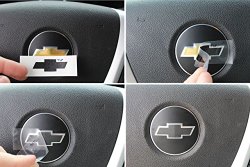 Steering Wheel Bowtie Overlay Decal – 2007-2013 Chevrolet Silverado – (Color: Gold)