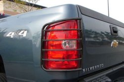 TAC 07-13 CHEVY SILVERADO (New Body Style) TAILLIGHT GUARD BLACK Taillight Covers Tail Light Guards
