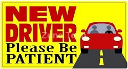 Zone Tech New Driver Please Be Patient Automotive Car Vinyl Magnet REFLECTIVE