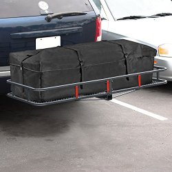 ARKSEN© 60″ Cargo Hauler Carrier Hitch Mounted Luggage Basket with Cargo Bag Combo