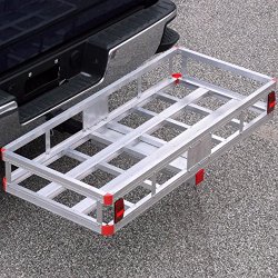 Bumper Hitch Cargo Carrier Basket 500lb Capacity for 2″ Reveiver with Hitch Pin for Truck SUV Van Car