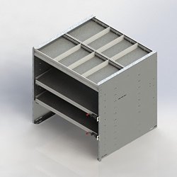 Ranger Design. Axess Tray with 1 shelf / 2 drawers, aluminum, 38″d x 45″w x 42″h