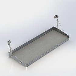 Ranger Design.Fold-Away shelf tray with gas shocks and hardware, 18″d x 48″w