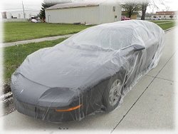 Signstek Disposable Plastic Car Cover—Dust Cover/ Rain Cover/ Paint Cover/ —for All Cars (Small)