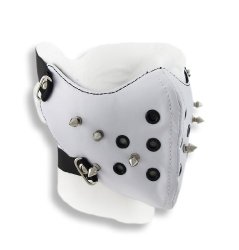 White Vinyl Spiked Half Face Mask Facemask