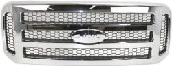 Evan-Fischer EVA17772022984 Grille Assembly Grill Plastic shell and insert Chrome with gray
