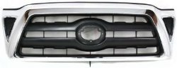 Evan-Fischer EVA17772050957 Grille Assembly Grill Plastic shell and insert Chrome with black