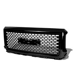 GMC Sierra 1500 Glossy Black Square Mesh Style Front Upper Bumper Grille