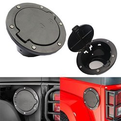 Ibetter Fuel Filler Door Cover Gas Tank Cap for2007-2016 Jeep Wrangler JK 4 / 2 Door Black