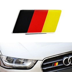 iJDMTOY (1) Germany Flag Emblem Badge Fit Germany Car Front Grille, Ex: Audi BMW Mercedes Porsche Volkswagen, etc