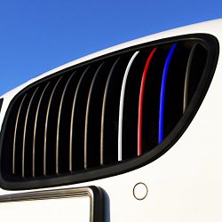 Wandkings Grille Stripe Decals for Kidney Grills – REFLECTIVE Colors (Dark Blue, Red, White-Silver, Light Blue)