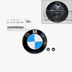 BMW Hood Emblem Badge Logo Roundel 82mm With Grommets Genuine Original 375
