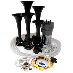 Dixie Air Horn Black – Dixieland Premium Full 12 Note Version with Installation Wire Kit and Button