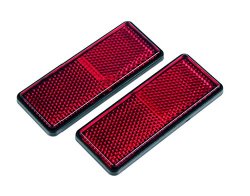 Gear Gremlin GG322 Red Rectangular Adhesive Backed Reflector, (Pack of 2)