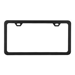 Grand General 60402 Matte Black Powder Coated License Plate Frame with 2 Holes
