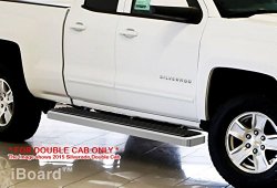iBoard Running Boards 4″ Fit 07-16 Chevy/GMC Silverado/Sierra Ext.Cab/Double Cab Nerf Bar Side Steps Tube Rail Bars