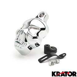 Krator® Harley Davidson Motorcycle Chrome Skull Horn Cover for Stock Cowbell Horns (1992-2013)