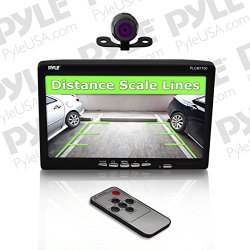 Pyle PLCM7700 Vehicle Car Van Jeep Rear View Backup Camera and Monitor Kit, 7” Display, Waterproof Night Vision Camera, Distance Scale Lines, Parking/Reverse Assistance