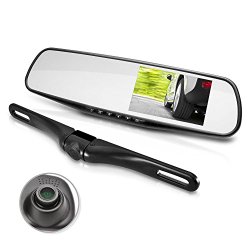 Pyle PLCMDVR45 – HD 1080p 2 Camera Recording Backup Camera and Mirror Monitor with Dual Front Facing Dash Cam – Records Both Camera’s Videos to Built in DVR