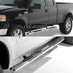 VioGi Fit:04-08 Ford F150 Super/Extended Cab (w/ 2 Half Size Rear Doors) 4″ Oval S/S Side Step Nerf Bar Rails Running Boards